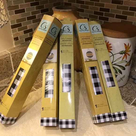 NEW Crafter's Square Vinyl peel and stick paper, permanent set of 5 - Picture 3 of 3